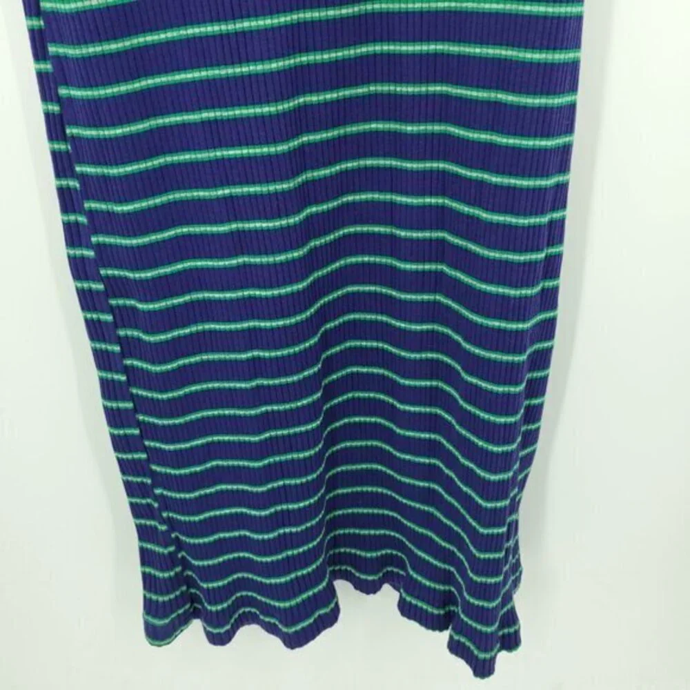 VTG 90s/Y2K no boundaries Strappy Ribbed Striped Maxi Dress L Purple/Green